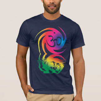 Camisa Símbolo de Om Arco-Íris Líquido
