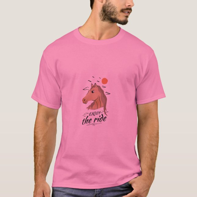 Camisa simples rosa para curtir a viagem (Frente)