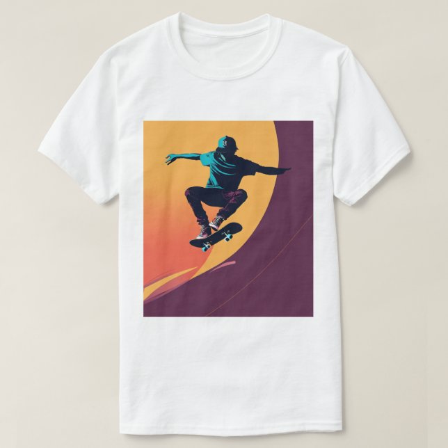 Camisa "Skateboard Sunset Graphic Tee" (Frente do Design)