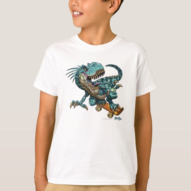 Camisa Skateboarding do dinossauro T (Frente)