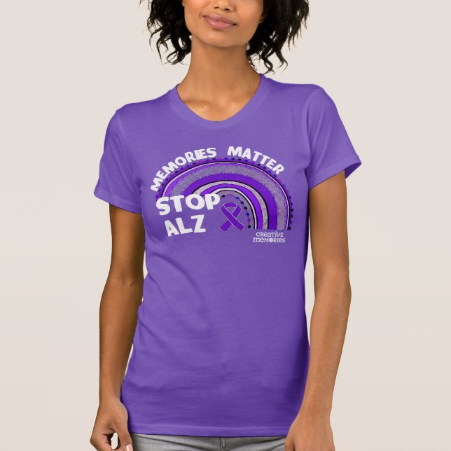 Camisa SLIM das Senhoras Dia Mais Longo Alz Assn 2 (Frente)