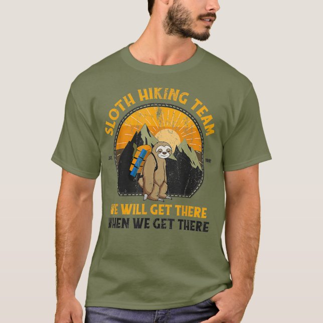 Camisa Sloth Hiking Tshirt Sloth Hiking Team T-shi (Frente)