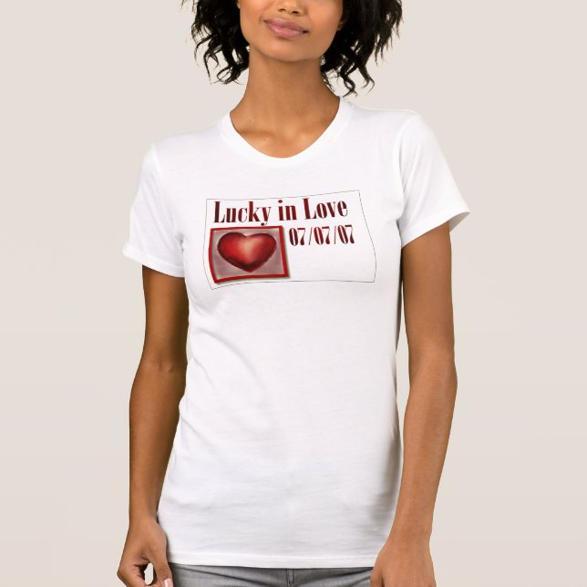 Camisa sorte no amor para o casamento de 777 (Frente)