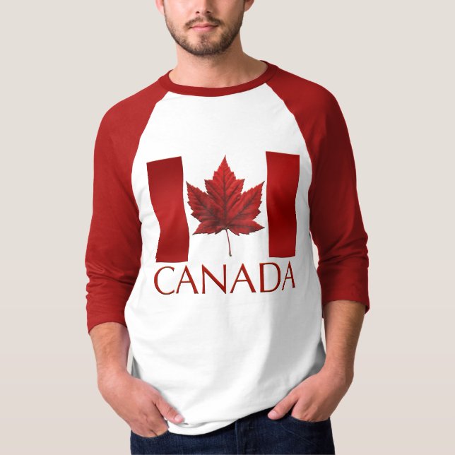 Camisa Souvenir de Jersey, Canadá, Bandeira Mascul (Frente)