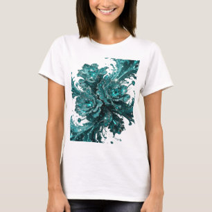 Camisa Statement Tee FLORES de Prata Azul Limpa