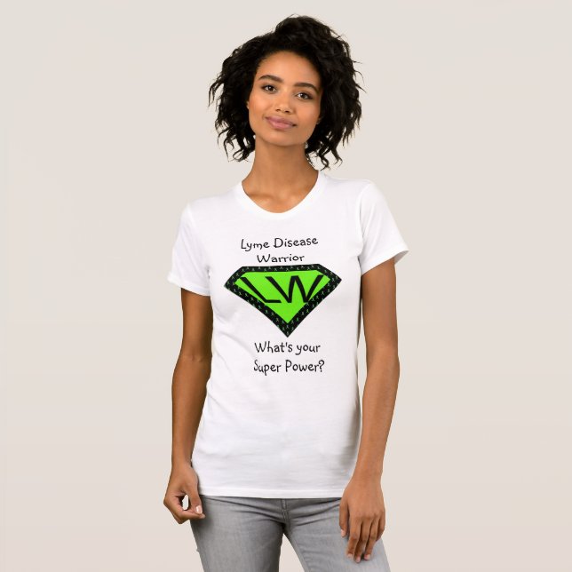 Camisa Super-Herói Guerreiro da Doença de Lyme (Frente Completa)