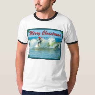Camisa surfando do Natal do papai noel