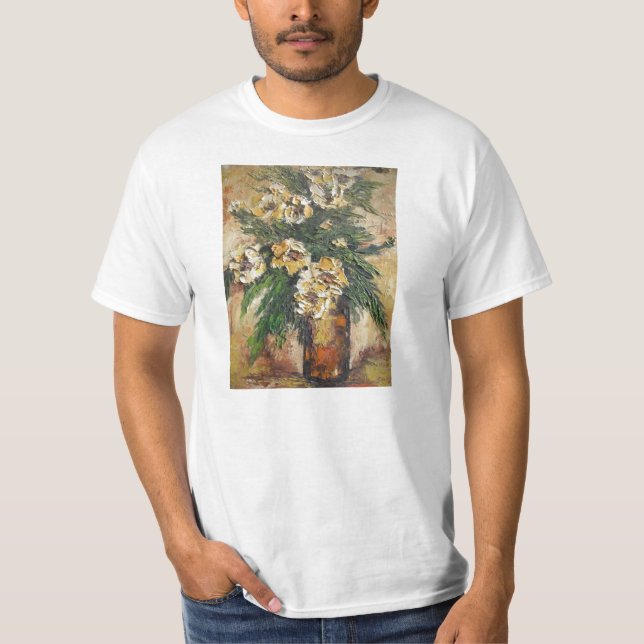 Camisa T Ann Hayes Pintando Flores Amarelas Em Vas (Frente)