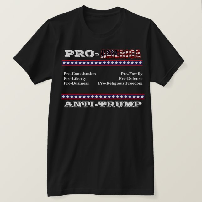 Camisa T ANTI-TRUMP PRO-AMÉRICA (Frente do Design)
