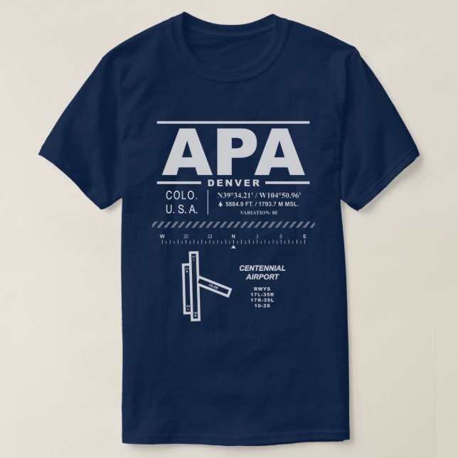Camisa T APA do aeroporto Centennial (Frente do Design)
