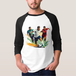 Camisa T básica de 3/4 Capas de Raglan masculina