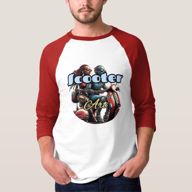 Camisa T básica de 3/4 Capas de Raglan masculina (Frente)