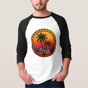 Camisa T básica de 3/4 Capas de Raglan masculina
