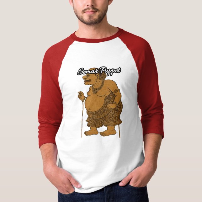 Camisa T básica de 3/4 Capas de Raglan masculina (Frente)