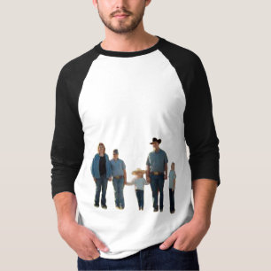 Camisa T Básica de Raglan, Capa 3/4, de Homens da
