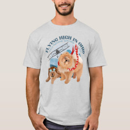 Camisa-T - camisa de cor clara com logotipo