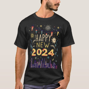 Camisa T Clássica dos Felizes anos novos 2024