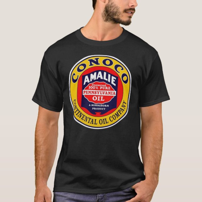 Camisa T Clássica Retroativa De Óleo De Conoco (Frente)