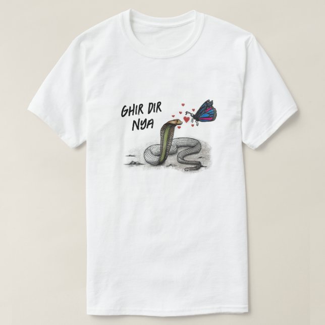 Camisa T: Cobra e Embraço de borboleta (Frente do Design)