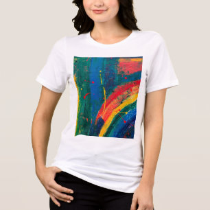 Camisa T Colorida Padrão Desi Artístico Vibrante