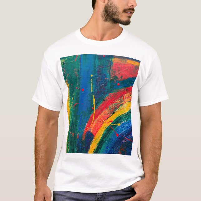 Camisa T Colorida Padrão | Desi Artístico Vibrante (Frente)
