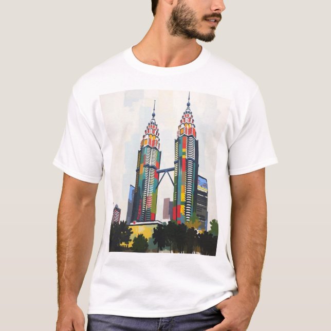 Camisa T Com As Torres Petronas Na Malásia (Frente)