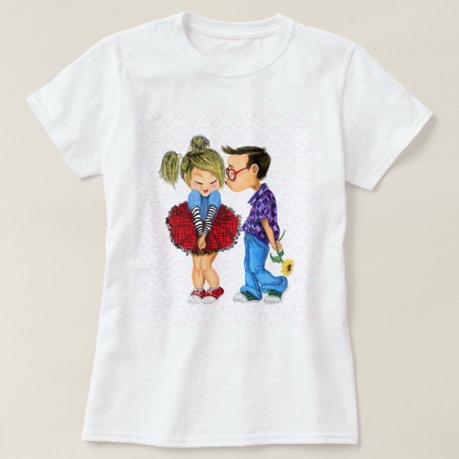 Camisa T com Casal Romântico - Amor - Beijo (Frente do Design)