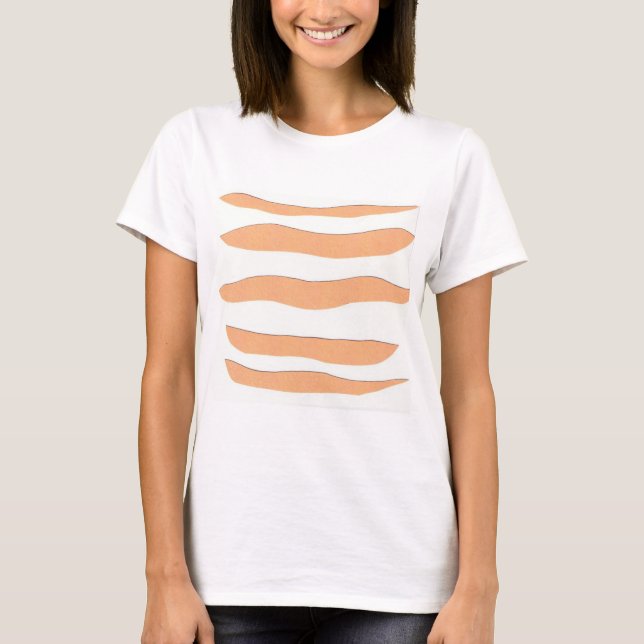Camisa T com faixas de Tigre Laranja (Frente)