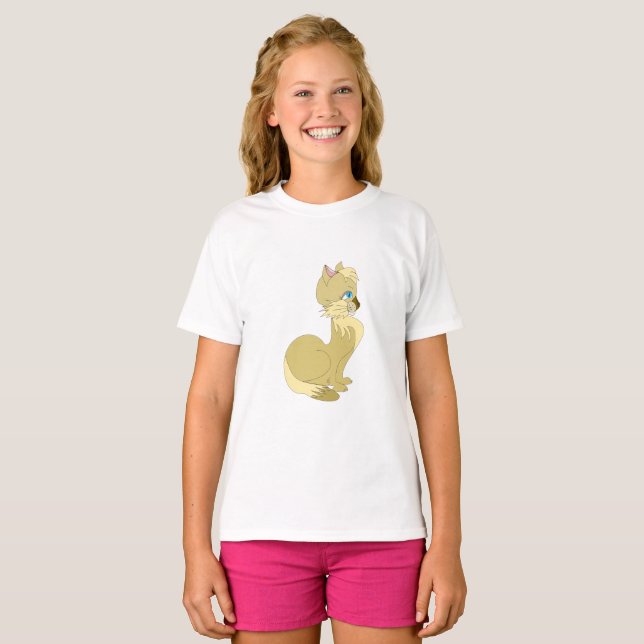 Camisa T com Gato Amarelo (Frente Completa)