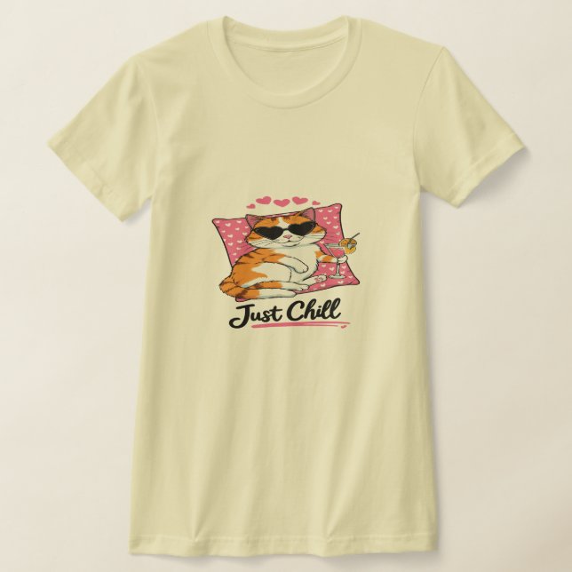 Camisa T com Gato Relaxante - Apenas Engole Gato (Postura )