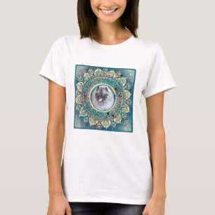 Camisa T com Kees em bluegreen mandala