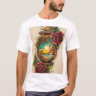 Camisa T com tatuagem