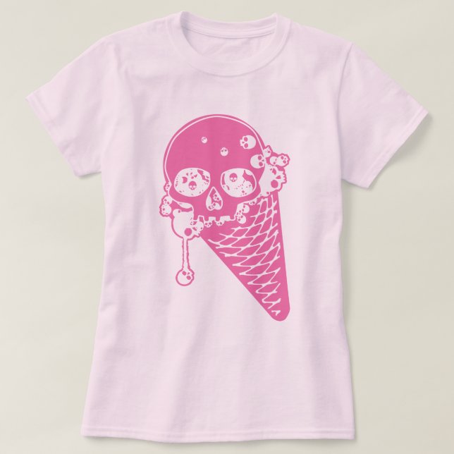 Camisa T Cone, Sorvete Rosa (Frente do Design)