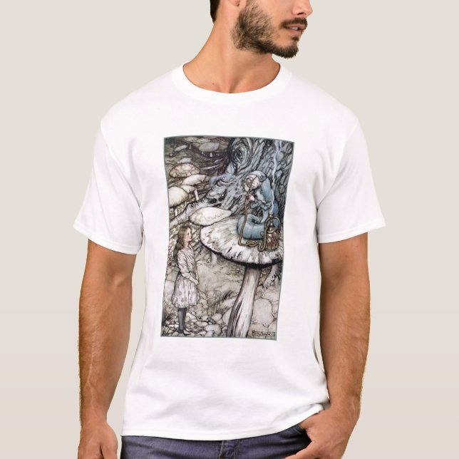 Camisa T: Conselhos de uma lagarta - de Rackham (Frente)