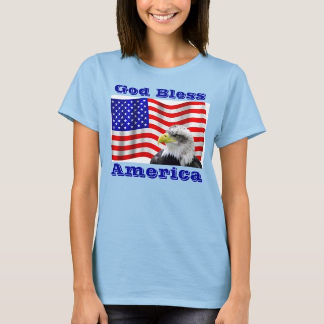 Camisa T da América do deus abençoe (Frente)
