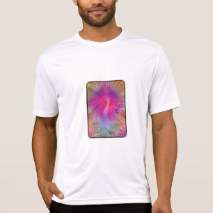 Camisa T da Árvore Arco-Íris Bordada Preta