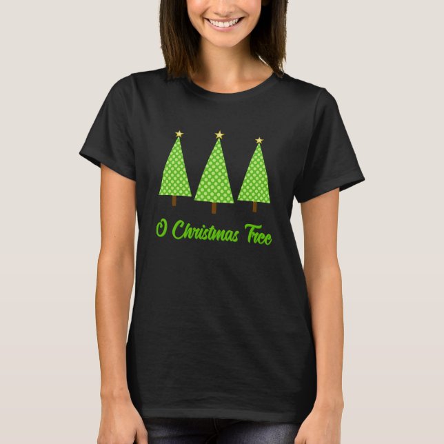 Camisa T da Árvore de Natal Moderna da Bolinhas ve (Frente)