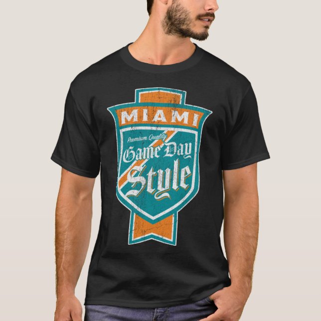 Camisa T Da Etiqueta De Cerveja De Miami Desbotada (Frente)