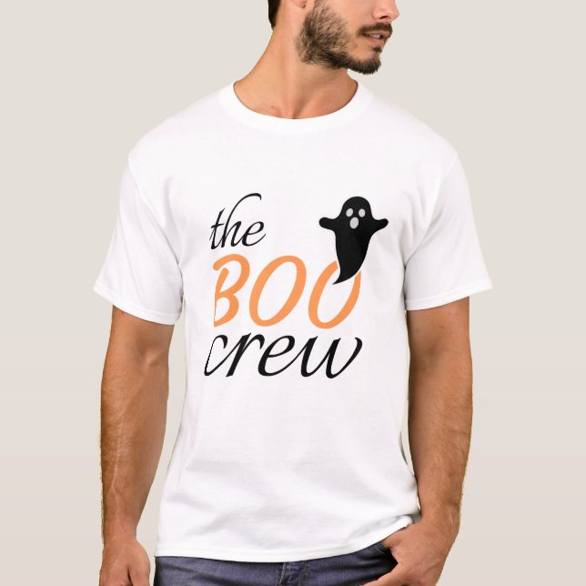 Camisa T da Família Boo Crew Orange Halloween (Frente)