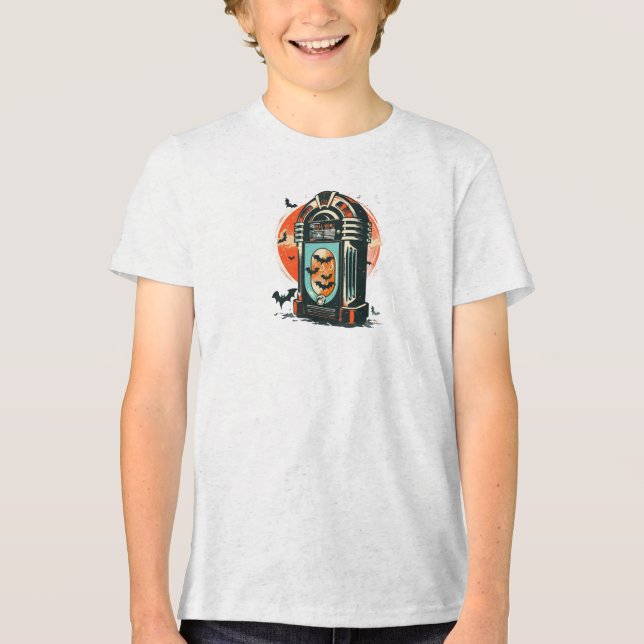 Camisa-T da Jukebox de Halloween Retro (Frente)