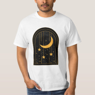 Camisa T da Lua Mística e Estrelas
