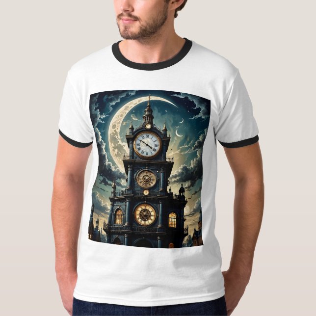 Camisa T Da Torre De Relógio Da Meia-Noite (Frente)