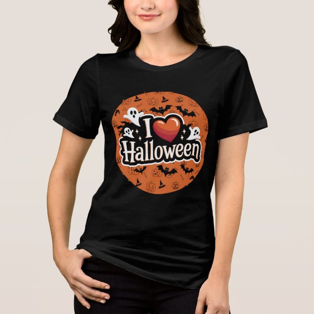 Camisa-T das mulheres fantasmas do Halloween (Frente)
