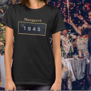Camisa T de aniversário de 1945 com 80 de nome per