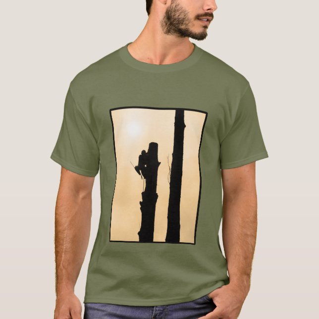 Camisa T de arboristas: Minimalista do Clima Silhu (Frente)
