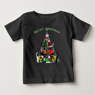 Camisa T de Árvore de Natal de Gatinho bonito