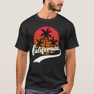 Camisa-T de camisa retrô-sunset masculino