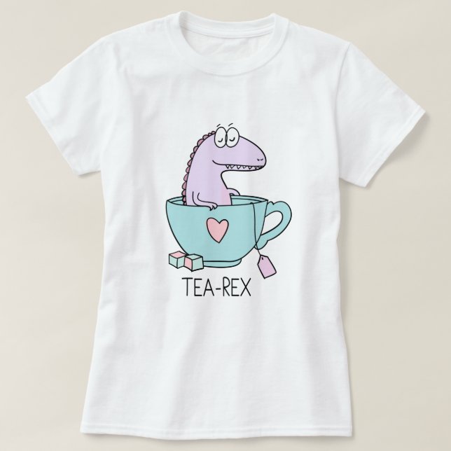 Camisa T De Chá-Rex Cute (Frente do Design)