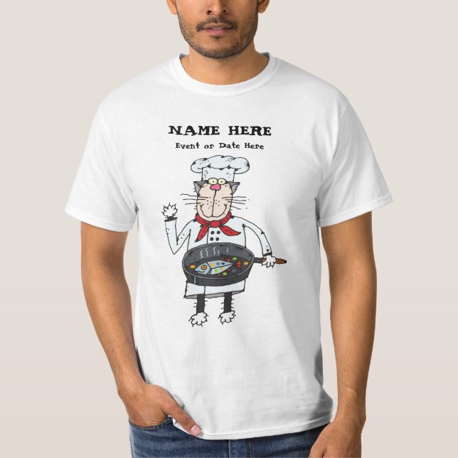 Camisa T de Chef de Cartoon Personalizada (Frente)