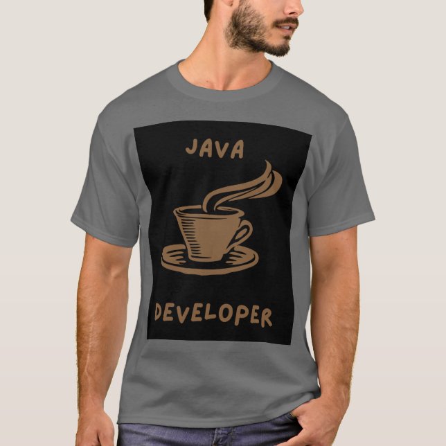 Camisa T de Cinzas de desenvolvedores Java (Frente)